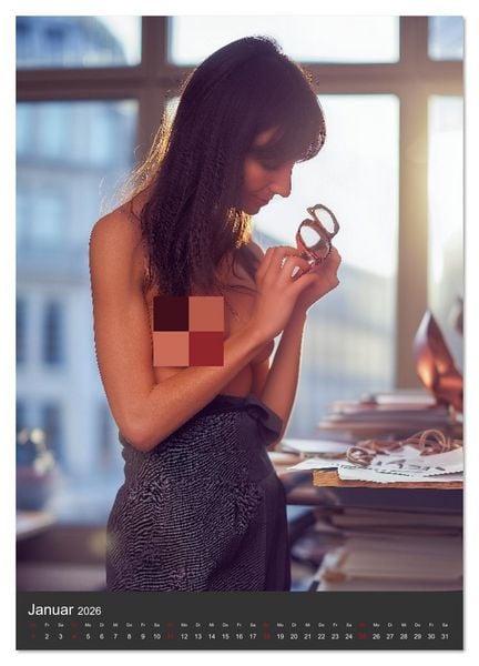 Produktbild: Frau Lehrerin zieht blank - sexy Frauen nackt im Klassenzimmer (Wandkalender 2026 DIN A2 hoch), CALVENDO Monatskalender