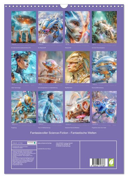 Produktbild: Fantasievoller Science-Fiction - Fantastische Welten (Wandkalender 2026 DIN A3 hoch), CALVENDO Monatskalender
