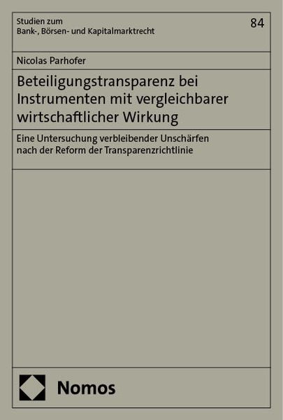 Produktbild: Beteiligungstransparenz bei Instrumenten mit vergleichbarer wirtschaftlicher Wirkung