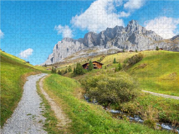 Produktbild: CALVENDO Puzzle Wanderweg nach Partnun im Pr&auml;ttigau | 1000 Teile Lege-Gr&ouml;&szlig;e 64x48cm Foto-Puzzle f&uuml;r gl&uuml;ckliche Stunden