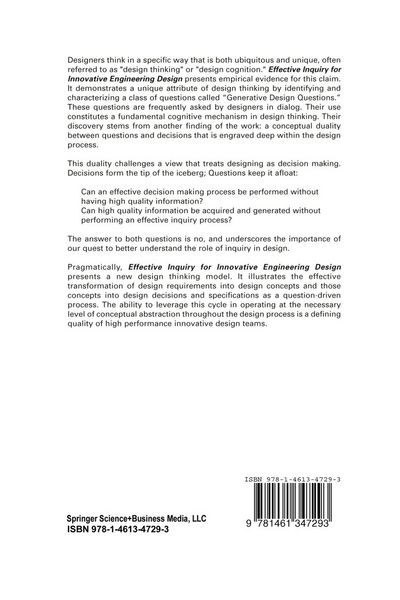 Produktbild: Effective Inquiry for Innovative Engineering Design