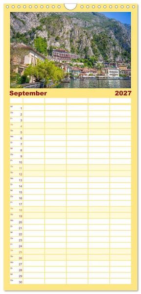 Produktbild: Familienplaner 2027 - Limone sul Garda - Traumhaftes St&auml;dtchen am Gardasee mit 5 Spalten (Wandkalender, 21 x 45 cm) CALVENDO