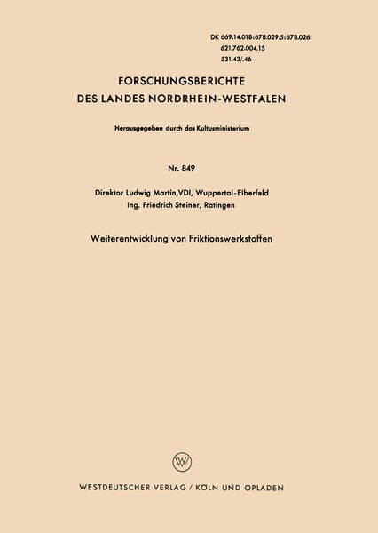 Produktbild: Weiterentwicklung von Friktionswerkstoffen