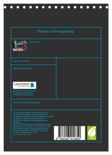 Produktbild: Toronto und Umgebung (Tischkalender 2026 DIN A5 hoch), CALVENDO Monatskalender
