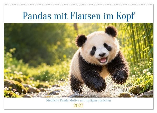 Produktbild: Pandas mit Flausen im Kopf (Wandkalender 2027 DIN A2 quer), CALVENDO Monatskalender
