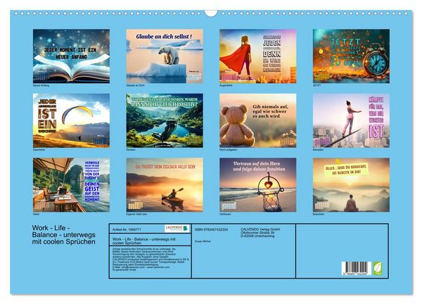 Produktbild: Work - Life - Balance - unterwegs mit coolen Spr&uuml;chen (Wandkalender 2026 DIN A2 quer), CALVENDO Monatskalender