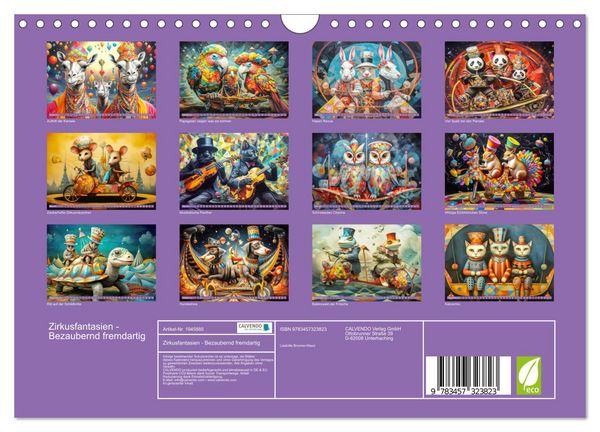 Produktbild: Zirkusfantasien - Bezaubernd fremdartig (Wandkalender 2026 DIN A4 quer), CALVENDO Monatskalender