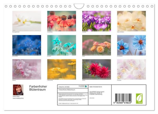 Produktbild: Farbenfroher Bl&uuml;tentraum (Wandkalender 2027 DIN A4 quer), CALVENDO Monatskalender