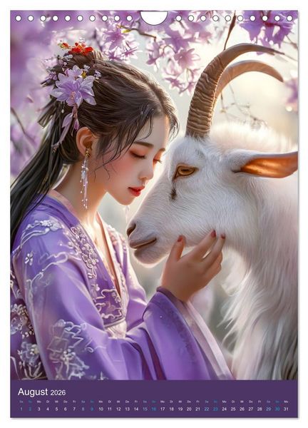 Produktbild: Chinesische Tierkreiszeichen - Fantasie-Zodiak im Stil des alten Chinas (Wandkalender 2026 DIN A4 hoch), CALVENDO Monatskalender