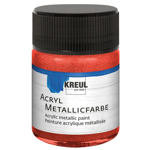 KREUL Acryl Metallicfarbe rot 50ml Glas