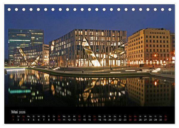 Produktbild: D&uuml;sseldorf Abendstimmungen und Nachtansichten (Tischkalender 2026 DIN A5 quer), CALVENDO Monatskalender