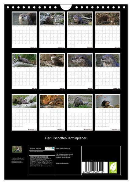 Produktbild: Der Fischotter-Terminplaner (Wandkalender 2026 DIN A4 hoch), CALVENDO Monatskalender