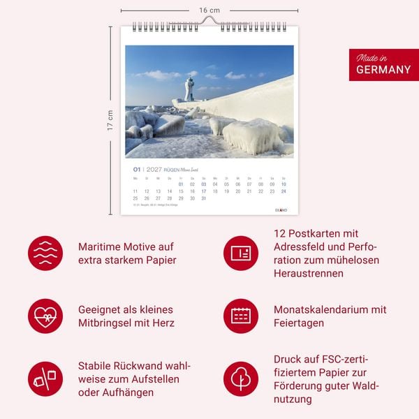 Produktbild: R&uuml;gen Postkartenkalender 2027 - Meine Insel