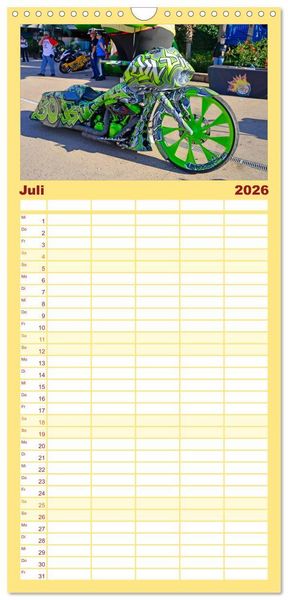 Produktbild: Familienplaner 2026 - BEST OF HARLEY-DAVIDSON BAGGER-STYLE mit 5 Spalten (Wandkalender, 21 x 45 cm) CALVENDO