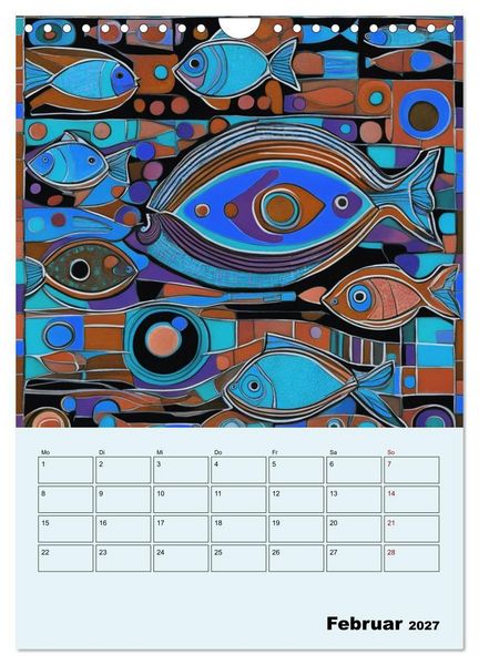 Produktbild: Farbenfrohe Tiermalerei (Wandkalender 2027 DIN A4 hoch), CALVENDO Monatskalender