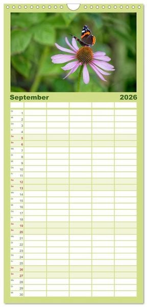 Produktbild: Familienplaner 2026 - Mein Jahr im Landhausgarten mit 5 Spalten (Wandkalender, 21 x 45 cm) CALVENDO