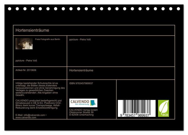 Produktbild: Hortensientr&auml;ume (Tischkalender 2026 DIN A5 quer), CALVENDO Monatskalender