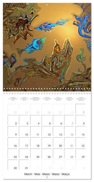 Produktbild: Des r&ecirc;ves f&eacute;eriques - Peinture digitale (Calendrier mural carr&eacute; 2026 30x30 cm) Calendrier double avec une page pour vos prises de notes