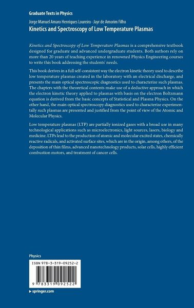Produktbild: Kinetics and Spectroscopy of Low Temperature Plasmas