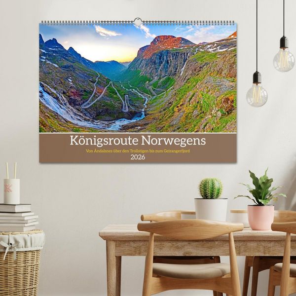 Produktbild: K&ouml;nigsroute Norwegens (Wandkalender 2026 DIN A2 quer), CALVENDO Monatskalender