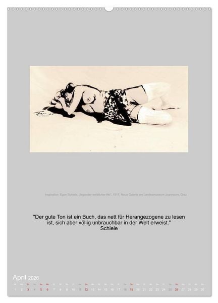 Produktbild: EROTISCHE BODYPAINTING ZITATE - HOMMAGE AN KLIMT, SCHIELE UND PICASSO (hochwertiger Premium Wandkalender 2026 DIN A2 hoch), Kunstdruck in Hochglanz
