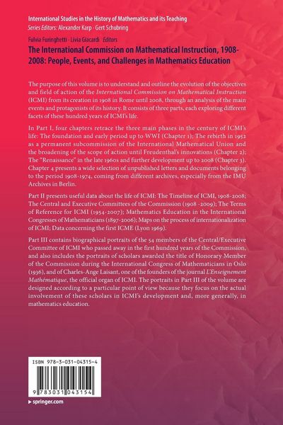 Produktbild: The International Commission on Mathematical Instruction, 1908-2008: People, Events, and Challenges in Mathematics Education