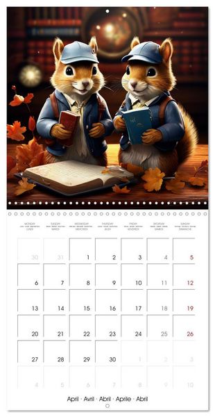 Produktbild: Squirrels Monthly Calendar (Wall Calendar 2026 12 &times; 12 Inch) CALVENDO 12 Month Wall Calendar