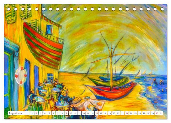 Produktbild: Van Gogh - neu interpretiert (Tischkalender 2026 DIN A5 quer), CALVENDO Monatskalender