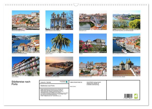 Produktbild: St&auml;dtereise nach Porto (Wandkalender 2026 DIN A2 quer), CALVENDO Monatskalender
