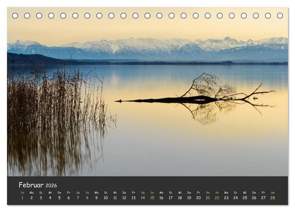 Produktbild: Ammersee bis Walchensee - Traumlandschaften im Voralpenland (Tischkalender 2026 DIN A5 quer), CALVENDO Monatskalender