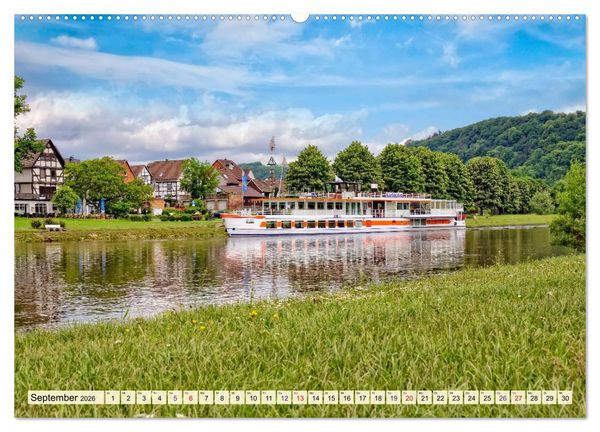 Produktbild: Bodenwerder - entz&uuml;ckende M&uuml;nchhausen-Stadt an der Oberweser (hochwertiger Premium Wandkalender 2026 DIN A2 quer), Kunstdruck in Hochglanz