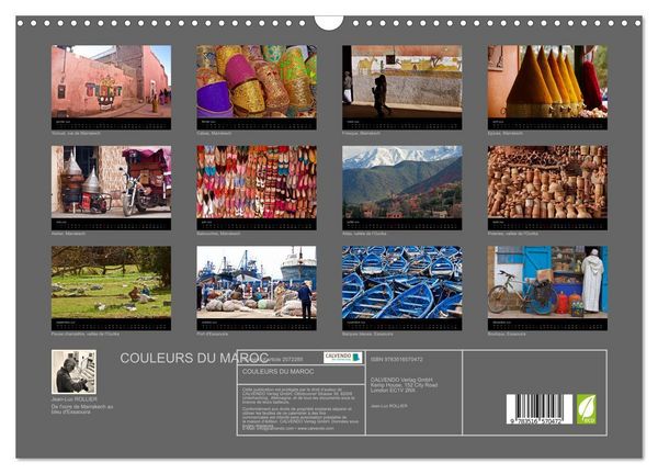 Produktbild: COULEURS DU MAROC (Calendrier mural 2026 DIN A3 vertical), CALVENDO calendrier mensuel