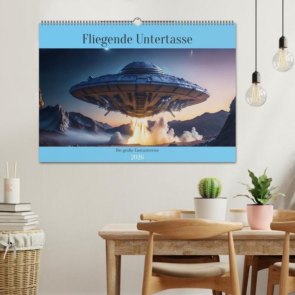 Produktbild: Fliegende Untertasse - Die gro&szlig;e Fantasiereise (Wandkalender 2026 DIN A2 quer), CALVENDO Monatskalender