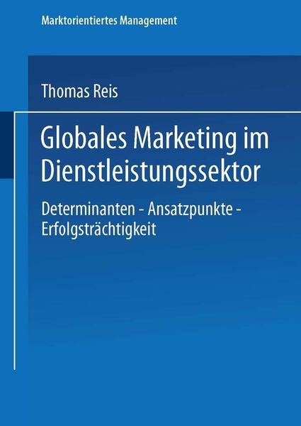 Produktbild: Globales Marketing im Dienstleistungssektor