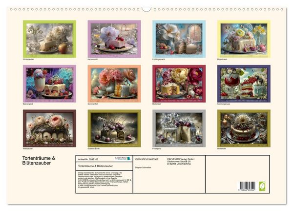 Produktbild: Tortentr&auml;ume & Bl&uuml;tenzauber (Wandkalender 2026 DIN A2 quer), CALVENDO Monatskalender
