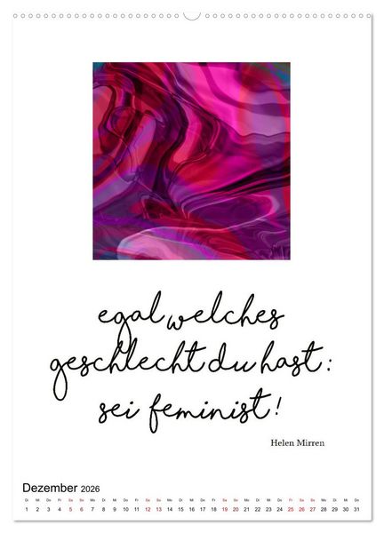 Produktbild: Mehr als Worte - Zitate starker Frauen (hochwertiger Premium Wandkalender 2026 DIN A2 hoch), Kunstdruck in Hochglanz
