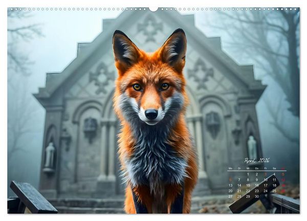 Produktbild: Schattenkuss - Tiere in den Armen der Nacht (hochwertiger Premium Wandkalender 2026 DIN A2 quer), Kunstdruck in Hochglanz