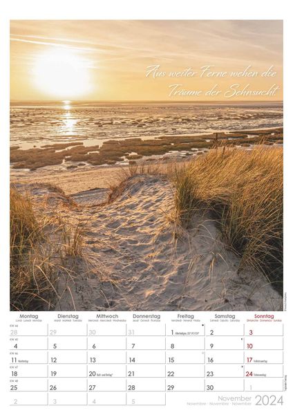 'Auszeit für die Seele 2024 Bildkalender A3 (29,7x42 cm