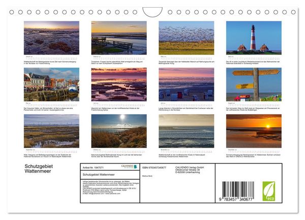 Produktbild: Schutzgebiet Wattenmeer (Wandkalender 2026 DIN A4 quer), CALVENDO Monatskalender
