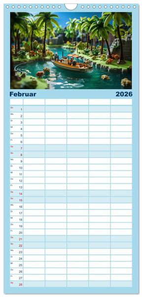 Produktbild: Familienplaner 2026 - Abenteuer Spielzeugland rund ums Wasser mit 5 Spalten (Wandkalender, 21 x 45 cm) CALVENDO