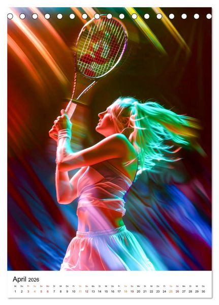 Produktbild: Tennis kreativ (Tischkalender 2026 DIN A5 hoch), CALVENDO Monatskalender