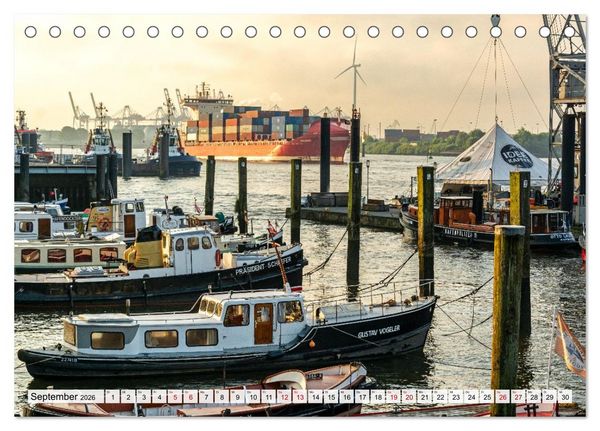 Produktbild: Moin Hamburg - Durch das Jahr an der Elbe (Tischkalender 2026 DIN A5 quer), CALVENDO Monatskalender