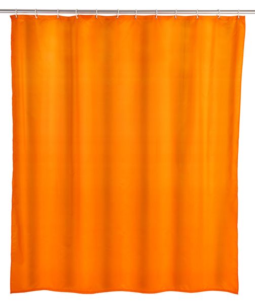 Anti-Schimmel Duschvorhang Uni Orange, aus 100 % Polyester