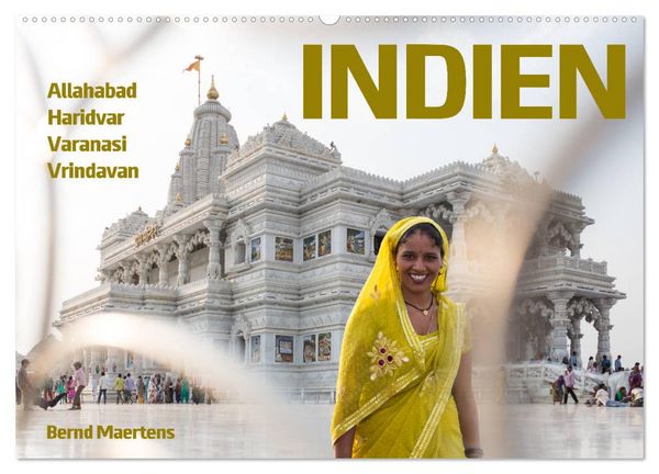 Produktbild: INDIEN Allahabad Haridwar Varanasi Vrindavan (Wandkalender 2026 DIN A2 quer), CALVENDO Monatskalender
