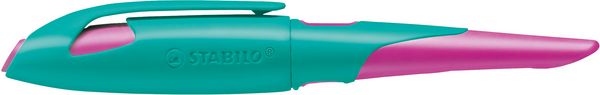 Produktbild: STABILO Ergonomischer Schulf&uuml;ller f&uuml;r Rechtsh&auml;nder mit Anf&auml;nger-Feder A -   EASYbirdy in t&uuml;rkis/neonpink - Einzelstift - inklusive Patrone