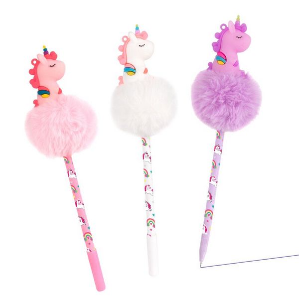 Produktbild: Gelstift Pom-Pom mit Einhorn Topper