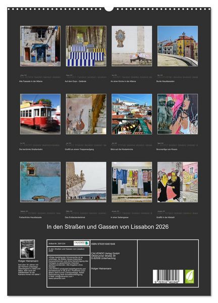 Produktbild: In den Stra&szlig;en und Gassen von Lissabon 2026 (hochwertiger Premium Wandkalender 2026 DIN A2 hoch), Kunstdruck in Hochglanz