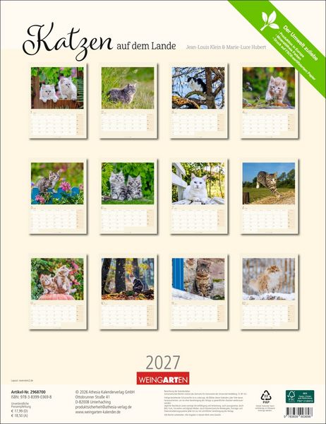 Produktbild: Katzen auf dem Lande Kalender 2027