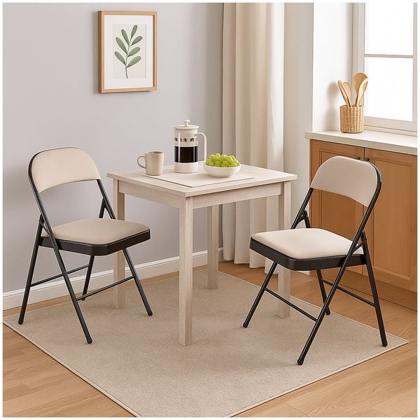 Produktbild: HTI-Living Klappstuhl Wedigo Velvet Beige 2er Set Klappstuhl Wedigo Velvet Beige 2er Set