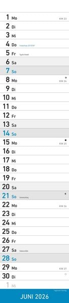 Produktbild: Streifenplaner BLAU 2026 - Streifenkalender - Wandplaner - Küchen-Kalender - 11,3x49,5